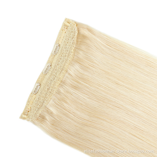 No any split ends Real Human Hair Halo Extensions Straight Halo Real Hair Extensions with Clips for Women Halo Hair Extensions